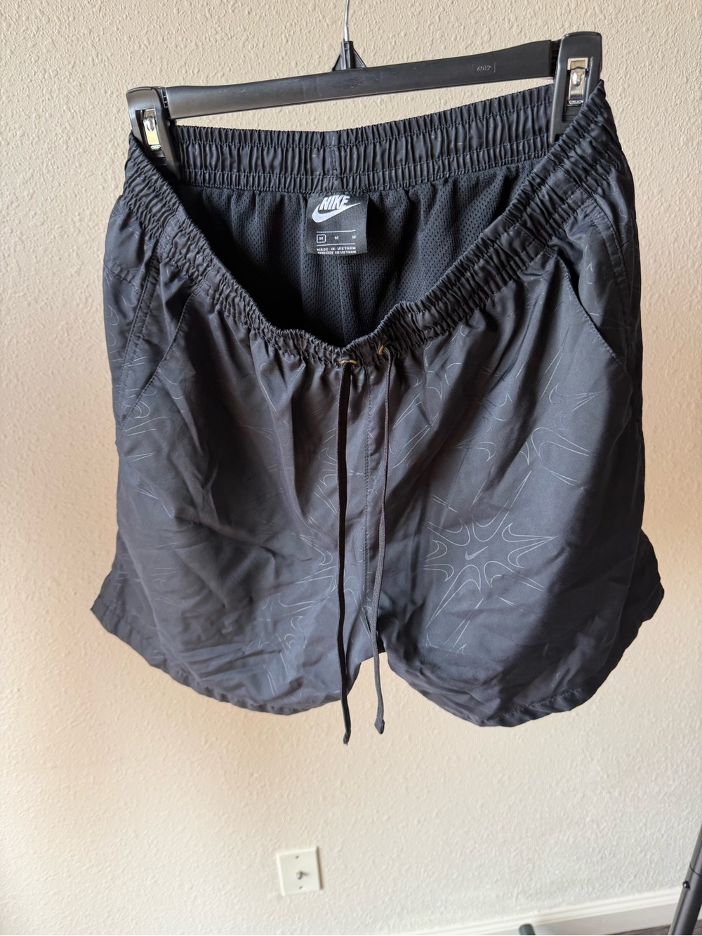 Nike Black Training Shorts with Subtle Reflective Pattern